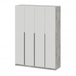 Шкаф распашной ШК 5 (1600), Цемент светлый, Белый шагрень