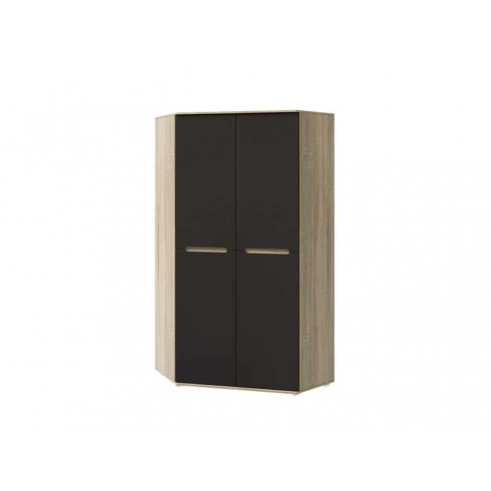 Шкаф угловой универсальный Ким, Графит софт, Сонома