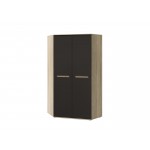 Шкаф угловой универсальный Ким, Графит софт, Сонома