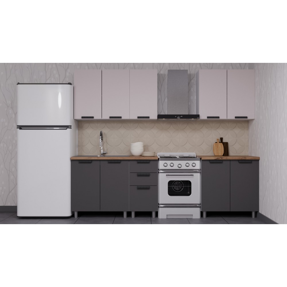 Аленушка Кухня Лаванда 2.0 Кашемир/Сталь