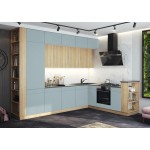 Кухня Техно-5 3,2*2,24м (Сонома/Браш Деним Блю, Белый (Кастилло темный)