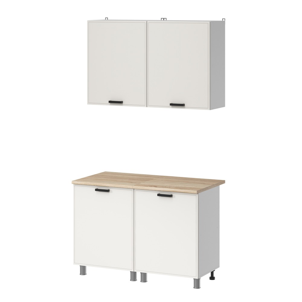 МК Аленушка 1,2м Магнолия Молочный,скоба черный,сонома