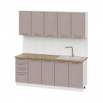 Кухня Милена 2,0м, Белый, Макиато