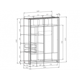 Шкаф-купе Либерти 1600 с плитой 22 мм