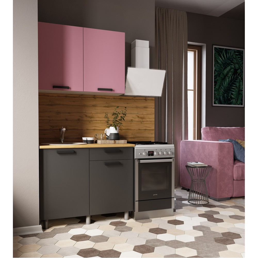 Кухня Осло, 1м Карбон Сакура/Карбон Вулкан