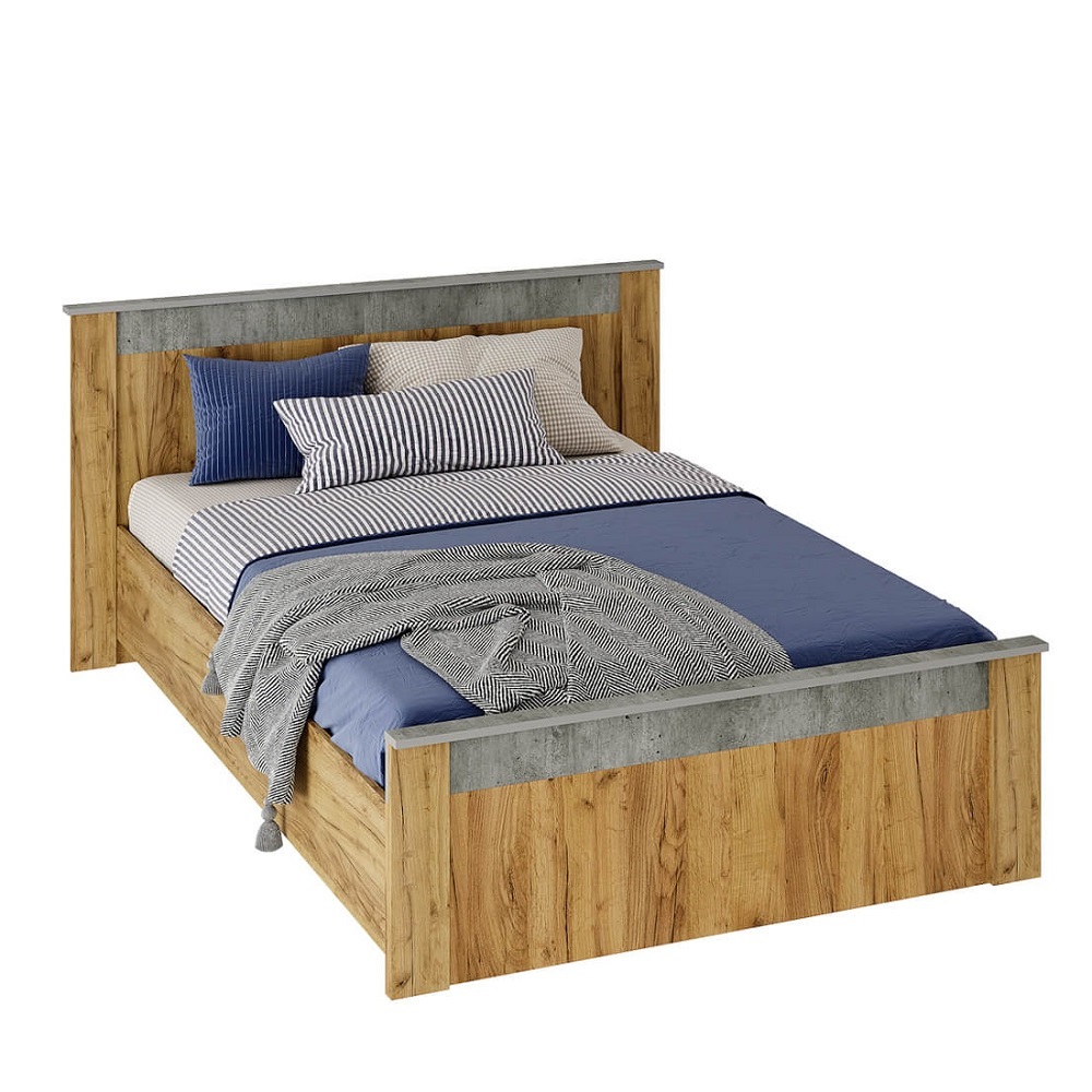 Каркас кровати 160х200 Франк КР-14, крафт/бетон