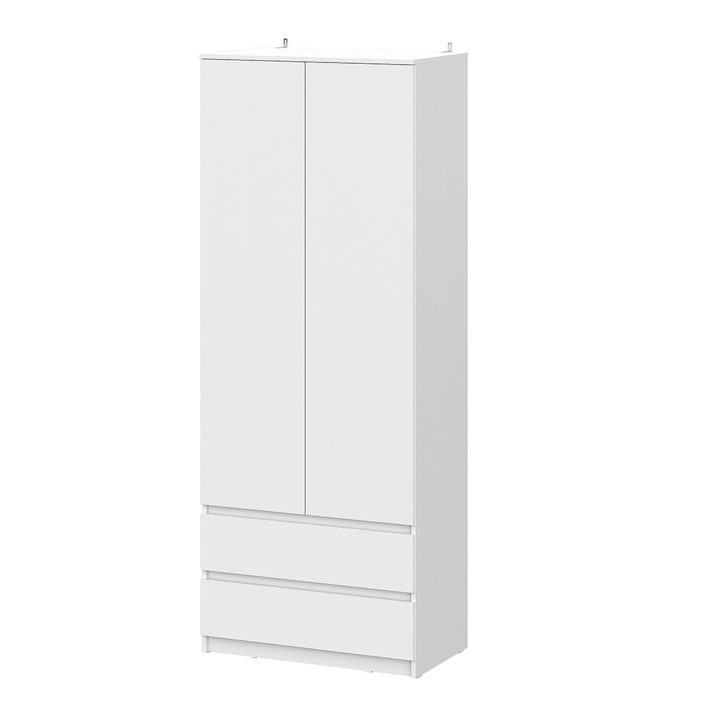 Шкаф двухстворчатый с ящиками Денвер (Серия 2), Белый