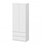 Шкаф двухстворчатый с ящиками Денвер (Серия 2), Белый