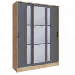 Шкаф-купе Стиль-2 160, Дуб Крафт Золотой, Графит серый