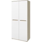 Шкаф двухстворчатый Ким, Белый глянец холодный, Сонома