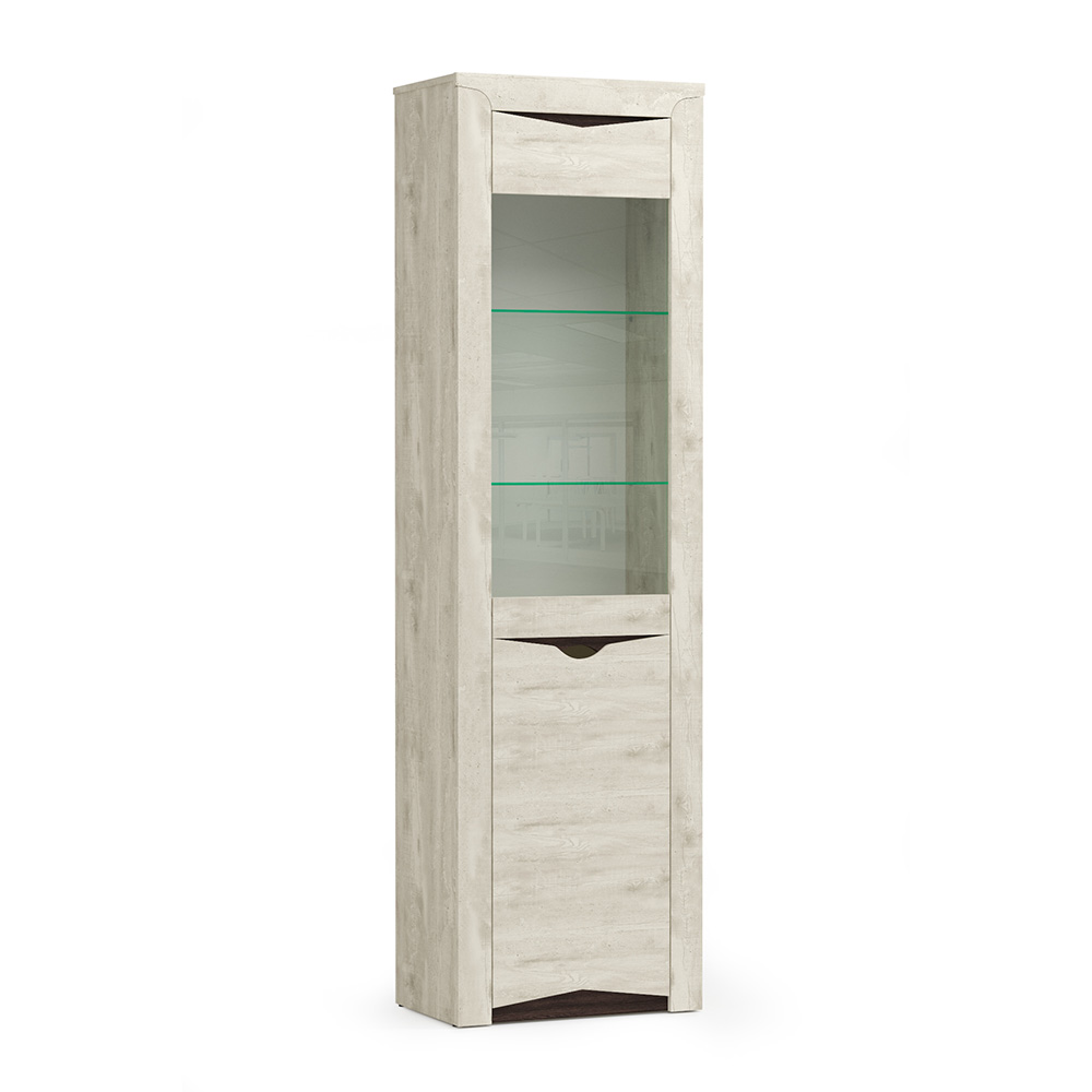 Шкаф-пенал Лючия 33.14-01, Бетон пайн белый, Венге