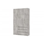 Шкаф трехстворчатый Бали, Цемент светлый