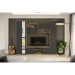 Стенка в гостиную Герда, серый графит