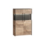 Комод с витриной 13.306 Трувор Дуб Гранж Песочный, Интра