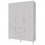 Шкаф трехстворчатый с ящиками Толедо ТШ-24, Белый