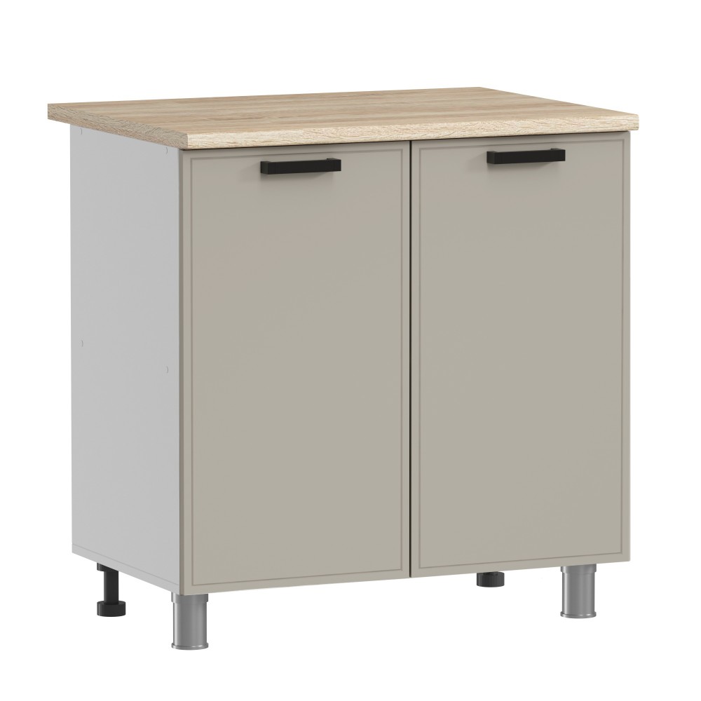 МК Аленушка Н 800 Магнолия Керамика,скоба черный (со столешницей)