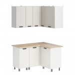 МК Аленушка Угловая Магнолия Молочный,скоба черный,сонома