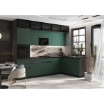 Кухня Техно-6 3,0х1,8м (Браш Мени Грин/Браш Вайт, Графит)