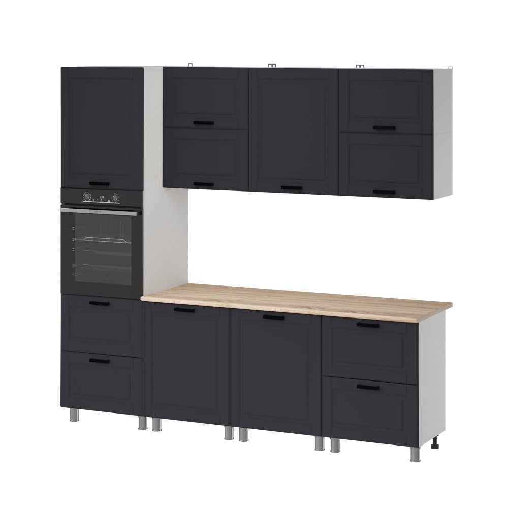 МК Аленушка 2,4м Астра Сталь,скоба черный,сонома