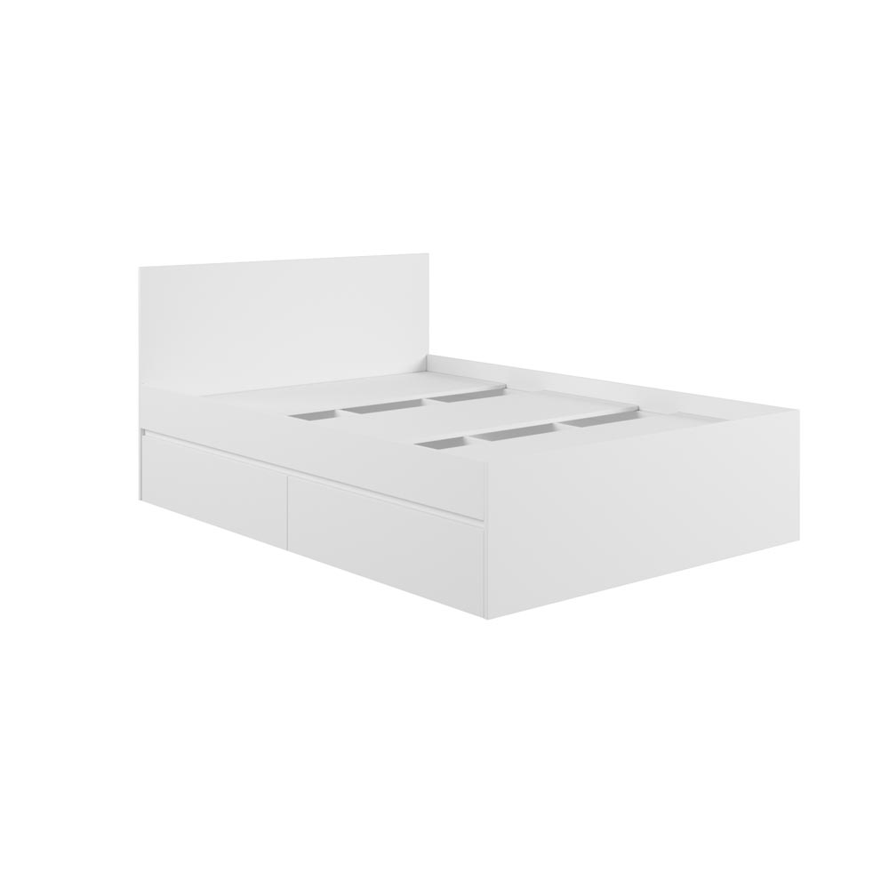 Кровать с ящиками и основанием ДСП Мадера К1.4М, Белый