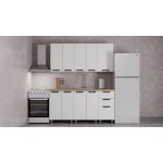 ГК Аленушка 1,6м Магнолия Молочный/Молочный, черный (без столешницы)