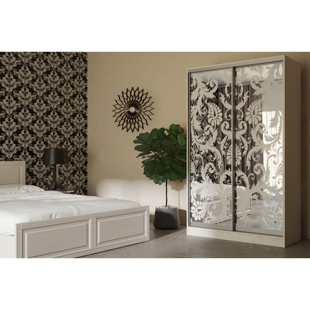 Шкаф-купе Тринити 3 1,35 м, Сандал светлый