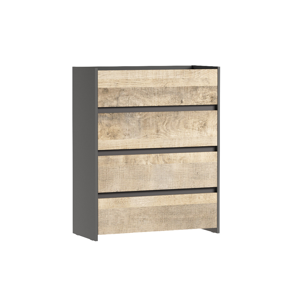 Комод Денверя 4Я800, Графит, Дуб гранж песочный