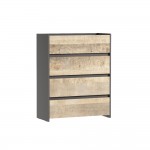 Комод Денверя 4Я800, Графит, Дуб гранж песочный