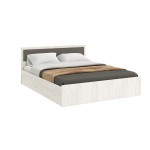 Кровать с основанием Фиеста 1,4м, Графит, Дуб Крафт белый