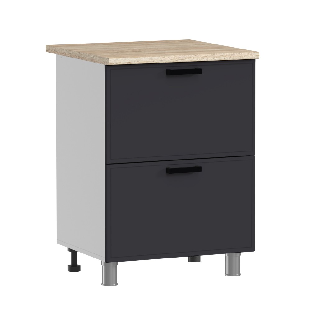 МК Аленушка Н2Я 600 Магнолия Сталь,скоба черный (без столешницы)