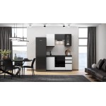 Кухня Техно-6 1,5м (Графит/Белый снег софт/Графит софт NEW)