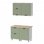 МК Аленушка 1,2м с ящ.в 2 Лотос Фисташка,скоба антрацит,сонома