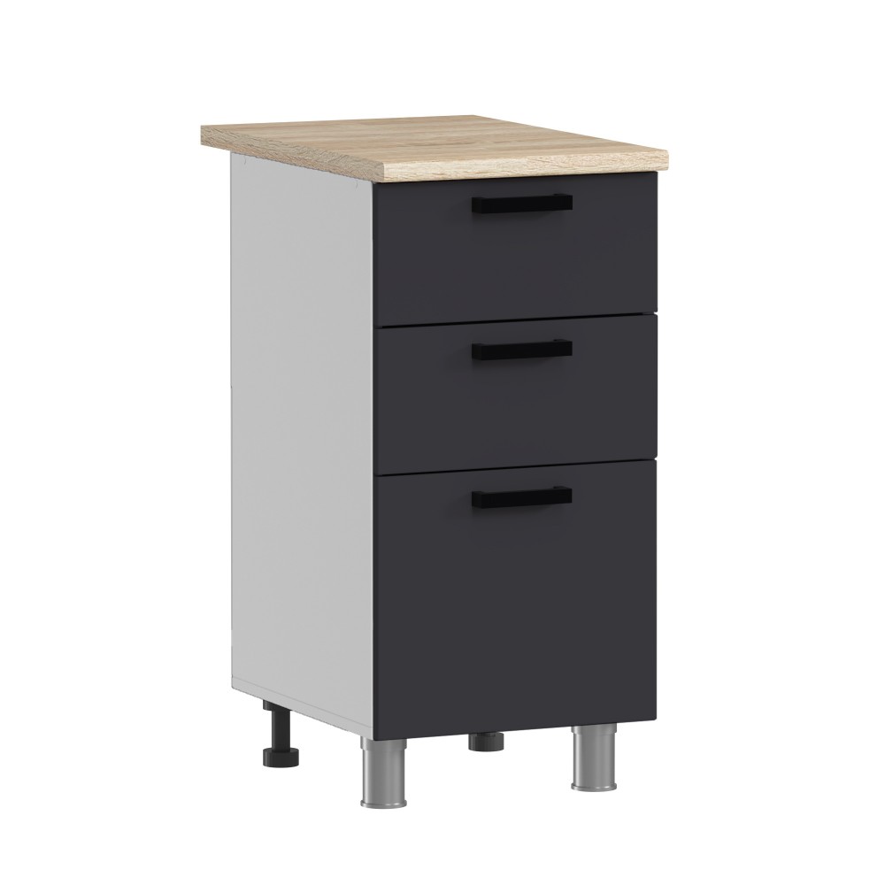 МК Аленушка Н3Я 400 Лаванда Сталь, скоба черный (со столешницей)