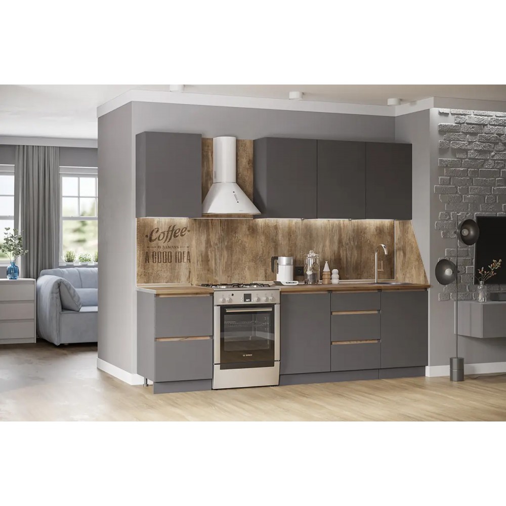 Кухня Айден 2,0, Графит серый