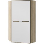 Шкаф угловой универсальный Ким, Белый глянец холодный, Сонома