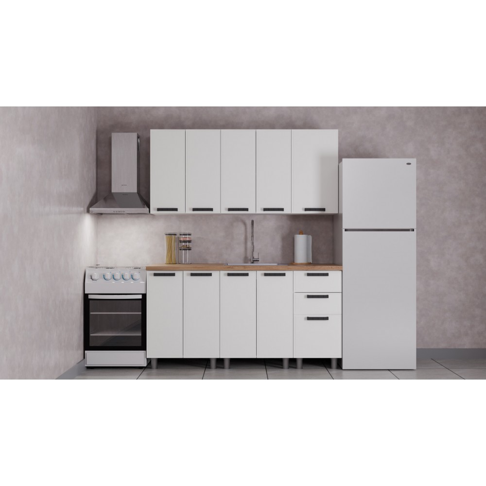 ГК Аленушка 1,6м Магнолия Молочный/Молочный,скоба черный,сонома