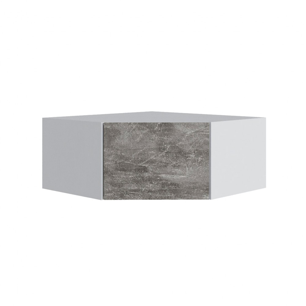 Антресоль Мадрид угол скос 400 белый/ателье светлое