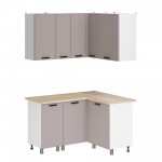 МК Аленушка Угловая Магнолия Кашемир,скоба черный,сонома