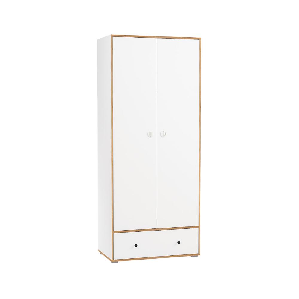 Шкаф для одежды Вуди 13.138, Белый премиум, Дуб Золотой