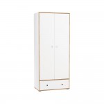 Шкаф для одежды Вуди 13.138, Белый премиум, Дуб Золотой