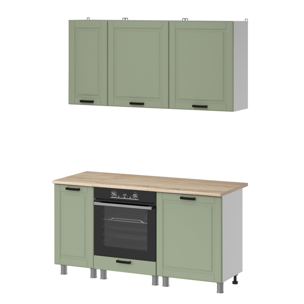 МК Аленушка 1,6м в.6 Астра Фисташка,скоба черный,сонома