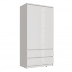Шкаф двухстворчатый Челси, Белый глянец холодный,Белый