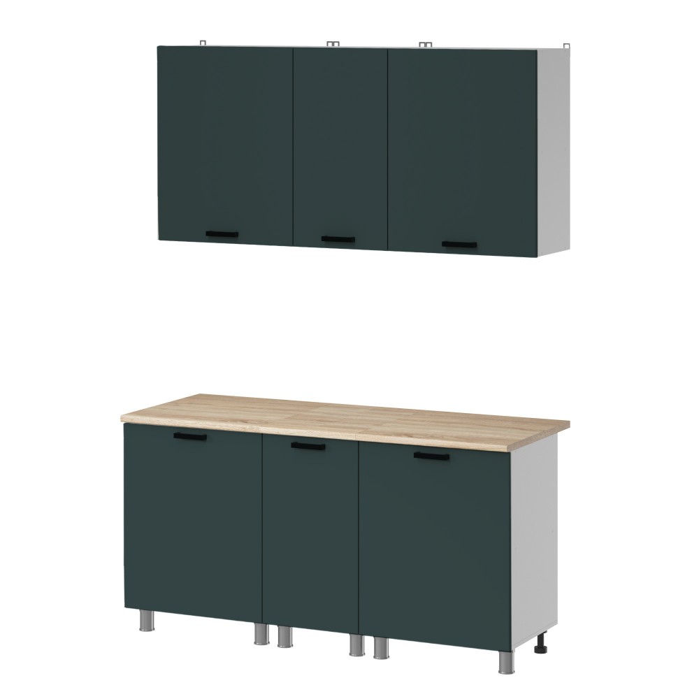 МК Аленушка 1,6м в.3 Лаванда Изумруд,скоба черный,сонома