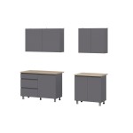 Готовая кухня Денвер 2 м, Графит серый, Сонома