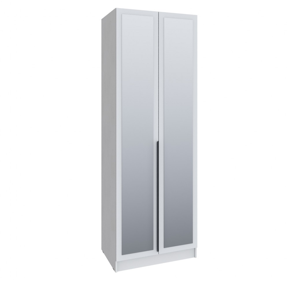 Шкаф Мадрид (0,8) с 2 ящ. внутри с зеркалом белый