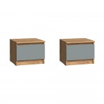 Тумбы прикроватные Челси Color, Сумеречный голубой, Дуб крафт