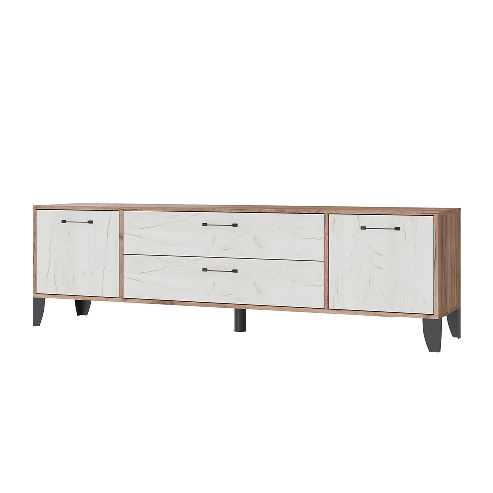 Тумба под телевизор Парус-13, Дуб крафт табачный, Дуб крафт белый