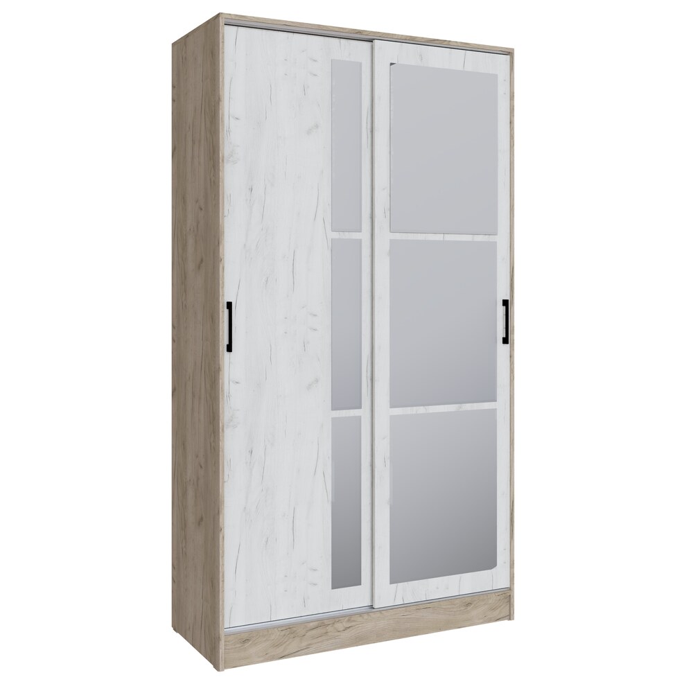 Шкаф-купе Стиль-2 120, Дуб крафт серый, Дуб крафт белый