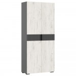 Шкаф двухстворчатый Роджина (800), Дуб крафт белый, Графит