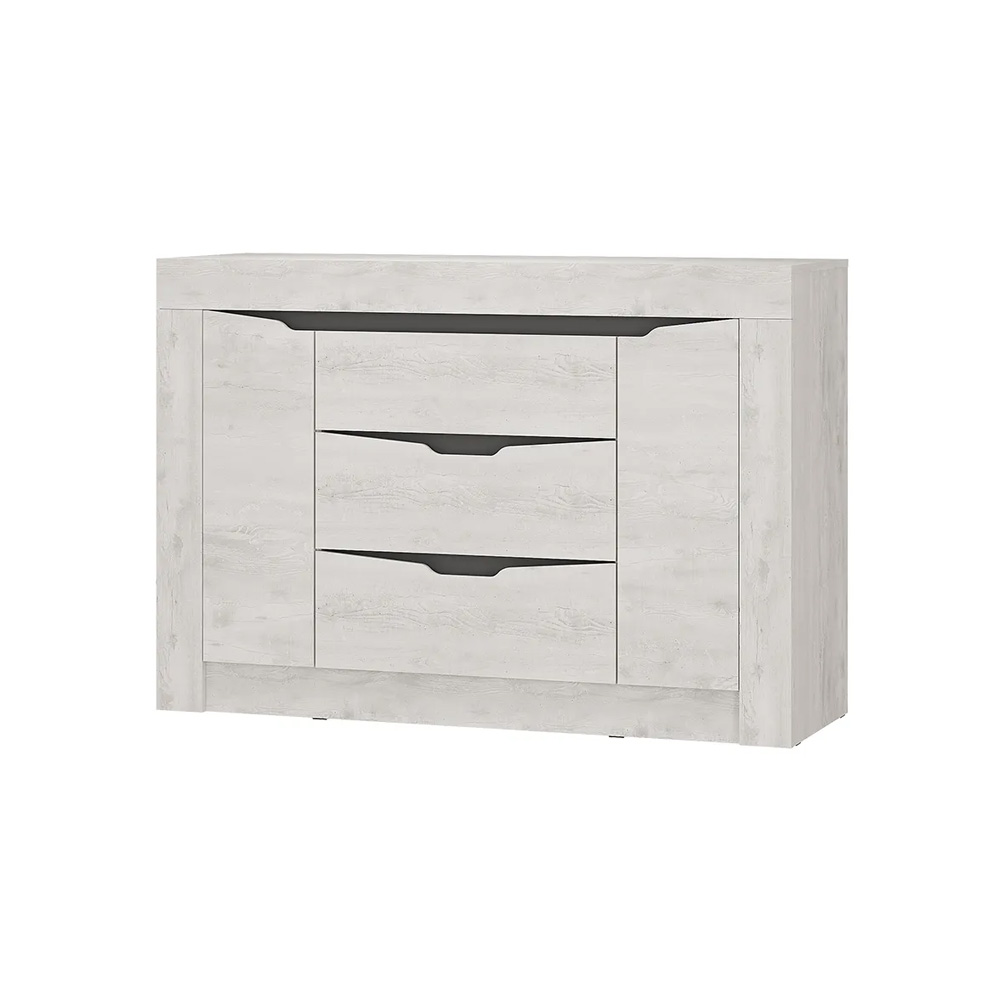 Комод Леонардо КМ-12, Бетон пайн светлый, Графит